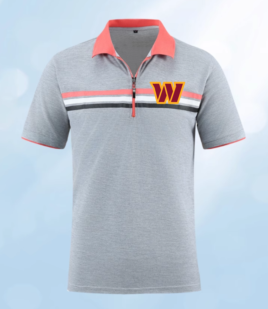 Washington Commanders grey Men 2025 NFL polo T shirt